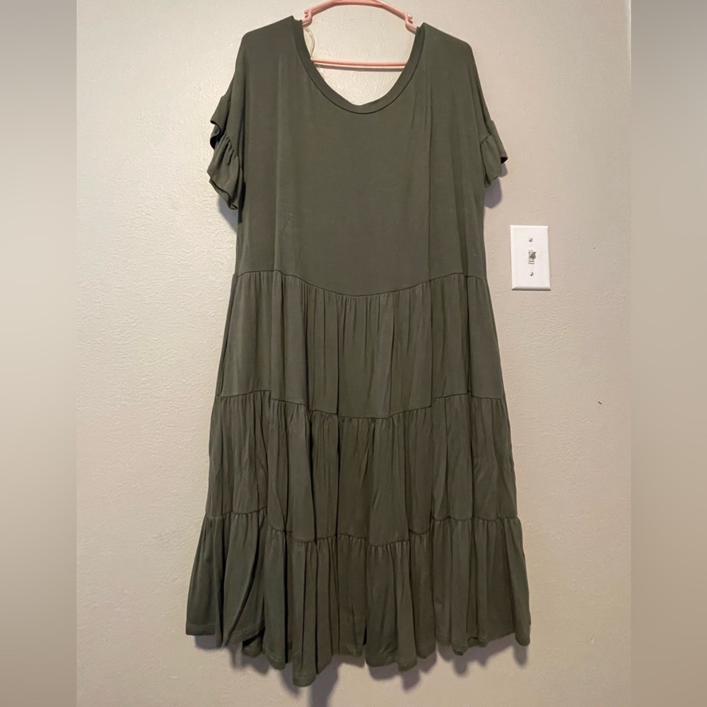 Flutter Sleeve 3-tier Dress